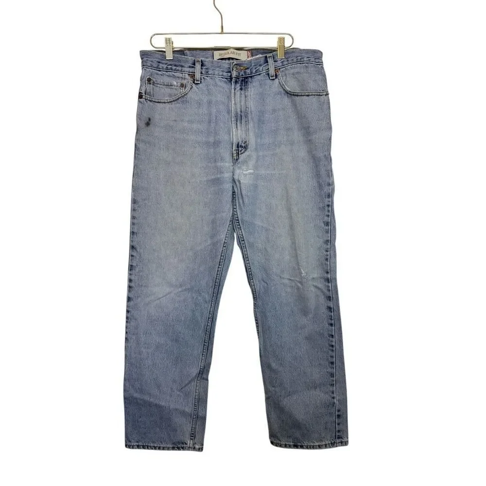 Levi's 505 Mens Jeans 36x30 Light Wash Regular Fit Denim Pants Cotton